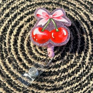 Cherry Bow  Badge Reel
